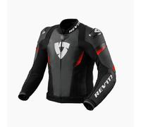 Rev'it Control Motorcycle Motorbike Leather Jacket Black / Neon Red