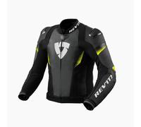 Rev'it Control Motorcycle Motorbike Leather Jacket Black / Neon Yellow