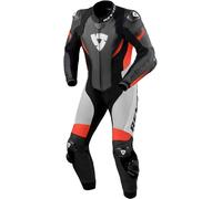 Revit Control One Piece Motorcycle Leather Suit, black/white/red, size 50