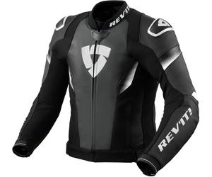 Revit Control perforated Motorcycle Leather Jacket, black/white, size 46