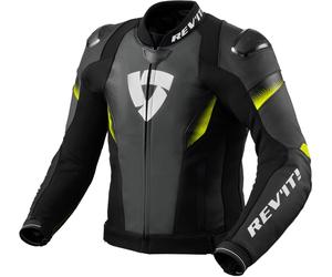 Revit Control perforated Motorcycle Leather Jacket, black-yellow, size 52 for Men