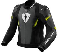 Revit Control perforated Motorcycle Leather Jacket, black/yellow, size 54