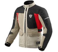 Revit Convergent H2O waterproof Motorcycle Textile Jacket, red-beige, size L for Men