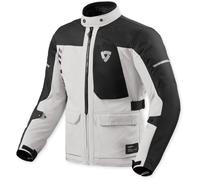 Revit Convergent H2O waterproof Motorcycle Textile Jacket, black-silver, size L for Men