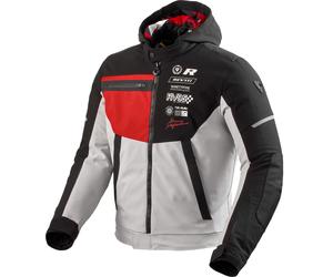 Rev'it Haste H2O Textile Motorcycle Heritage Jacket - Black / Red
