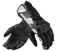 Rev'it Jerez 4 Motorcycle Motorbike Leather Track Race Gloves - Black / White