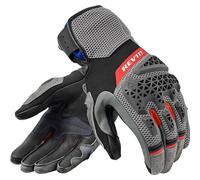Rev'it Ladies Sand 5 Motorcycle Motorbike Adventure Leather Gloves - Grey / Red