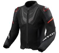 Rev'it Mantis 3 H2O Leather Motorbike Motorcycle Sports Jacket - Black / Red