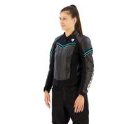 Revit Median Ladies Motorcycle Leather Jacket, black-blue, size 38 for Women