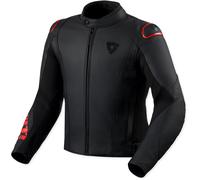 Revit Quadratic Logo perforated Motorcycle Leather Jacket, black-red, size 52 for Men
