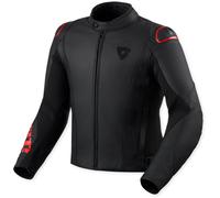 Revit Quadratic Logo perforated Motorcycle Leather Jacket, black/neon red, size 48