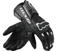 Rev'it Quantum 3 Motorcycle Motorbike Leather Track Gloves - Black / White