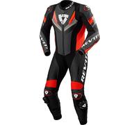 Rev'it Quantum 3 One Piece Motorcycle Leather Race Suit - Anthracite / Neon Red