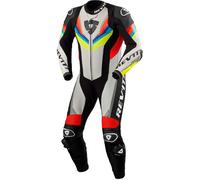 Revit Quantum 3 perforated One Piece Motorcycle Leather Suit, grey/neon yellow, size 52