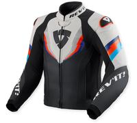 Revit Quantum 3, leather jacket 50 Black/Light Grey/Red