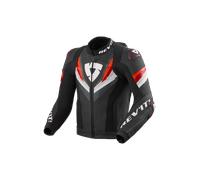 Revit Quantum 3 Pro perforated Motorcycle Leather Jacket, black/neon red, size 48