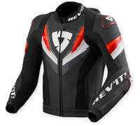 Revit Quantum 3 Pro perforated Motorcycle Leather Jacket, black/neon red, size 48