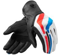 Rev'it Redhill Leather Perforated Motorcycle Motorbike Gloves - Red / Blue