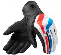 Rev'it Redhill Leather Perforated Motorcycle Motorbike Gloves - Red / Blue