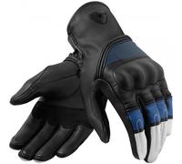 Rev'it Redhill Leather Perforated Motorcycle Motorbike Gloves - White / Blue