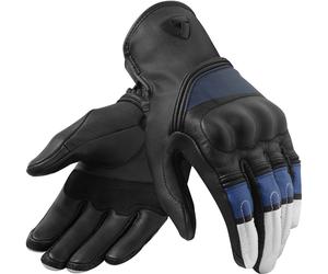 Revit Redhill white/blue Motorcycle Gloves, black-white-blue, size 2XL for Men
