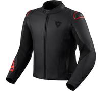 Revit Quadratic Logo perforated Motorcycle Leather Jacket, black/neon red, size 48