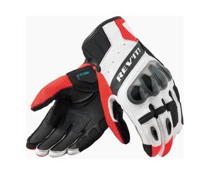 Revit Ritmo Summer Motorcycle Mesh Leather Gloves Black / Neon Red / White