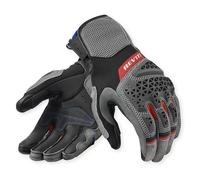 Rev'it Sand 5 Ventilated Motorcycle Motorbike Leather Gloves - Grey / Red