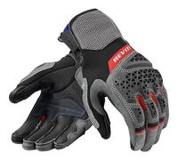 Rev'it Sand 5 Ventilated Motorcycle Motorbike Leather Gloves - Grey / Red