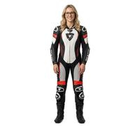 Revit Xena 4, leather suit 1pcs. perforated women 40 White/Neon-Red/Black