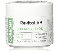 RevitaLAB Day and Night Collagen Anti-Ageing Moisturiser, Enriched with Hyaluronic Acid, Matrixyl® 3000, Hemp Seed Oil and a UVA/UVB Filter, for Ages 60 - 75, 50 ml (Multipack)