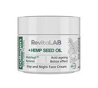 RevitaLAB Day and Night Collagen Anti-Ageing Moisturiser, Enriched with Hyaluronic Acid, Matrixyl® 3000, Hemp Seed Oil and a UVA/UVB Filter, for Ages 60 - 75, 50 ml