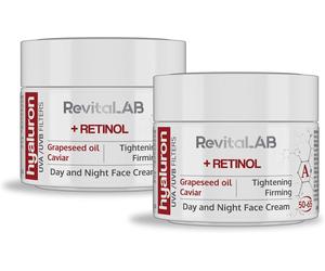 RevitaLAB Hyaluron Anti-Ageing Day and Night Cream, Enriched with Retinol, Cavi