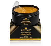 Revitale 24k Gold Under Eye Collagen Patches (Jar - 30 Pairs) | Hydrogel Masks for Tired Eyes, Dark Circles & Wrinkles, Firms, Brightens, Energise, Aloe Vera, Vitamin C, Hyaluronic Acid