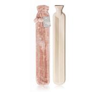 Revitale Extra Long Hot Water Bottle 72cm, Faux Fur Cover (Rose Pink) | Drawstring Cover, Wraps Around Neck & Waist, Soothing Warmth, Durable Natural Rubber, British Standard BS1970:2012