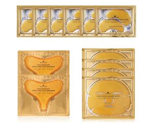 Revitale Gold Masks Collagen Beauty Pack - 6 Under Eye Gels - 4 Face Sheets - 2 Upper Chest Masks