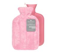 Revitale Luxury Cosy Hot Water Bottle 2 Litre, Soft Cover, Single Ribbed Natural Rubber 2025, British Standard BS1970:2012, Durable & Leak-Resistant (Baby Pink)