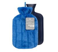 Revitale Luxury Cosy Hot Water Bottle 2 Litre, Soft Cover, Single Ribbed Natural Rubber 2025, British Standard BS1970:2012, Durable & Leak-Resistant (Royal Blue)