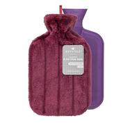 Revitale Luxury Cosy Hot Water Bottle 2 Litre, Soft Cover, Single Ribbed Natural Rubber 2025, British Standard BS1970:2012, Durable & Leak-Resistant (Plum)