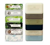 Revitale Natural Cleansing Soap Bars Set - 6 x 100g - Daily Hand, Face & Body Wash, Shower Soap & Skincare Gift Set