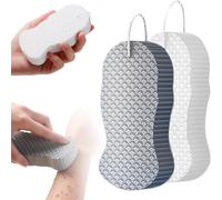 Revitalize Your Shower: Premium Exfoliating Sponge with Superior Absorption & Quick-Dry for Silky Smooth Skin - Reusable Scrubber for All Adults (White+Black, Large)