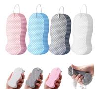 Revitalize Your Shower: Premium Exfoliating Sponge with Superior Absorption & Quick-Dry for Silky Smooth Skin - Reusable Scrubber for All Adults (4 Colour, Large)