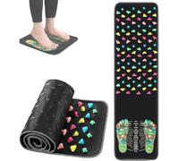 Revitalizing Acupressure Foot Mat, Foot Pressure Point Mat, Portable Colored Reflexologys Walk Stone Road Acupoint Mats for Long Sitting Elderly Students and Office Workers (13.78 * 13.78in)