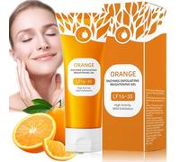 Revitalizing Orange Peel Gel: Deep Exfoliator for Face & Body - Gentle Brightening Scrub with Citrus Bubble Technology, Radiant Skin Renewal
