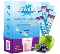 Revival Kids Hydration Vitamin Drink - Electrolyte Squash with Vitamins D, A, C, K, B6, B12 - Immunity, Growth, Development | Apple & Blackcurrant | 6 Pack
