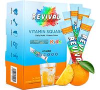 Revival Kids Vitamins Squash Drink - Vitamins D, A, C, K, B6, B12 - Immunity, Growth, Development - Strawberry & Watermelon - 30 Pack