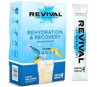 Revival Rapid Rehydration, Electrolytes Powder - High Strength Vitamin C, B1, B3, B5, B12 Supplement Sachet Drink, Effervescent Electrolyte Hydration Tablets - 6 Pack Pina Colada