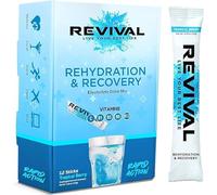 Revival Rapid Rehydration, Electrolytes Powder - High Strength Vitamin C, B1, B3, B5, B12 Supplement Sachet Drink, Effervescent Electrolyte Hydration Tablets - 12 Pack Tropical Berry