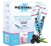 Revival Zero Rehydration Electrolytes Powder - Sugar Free Hydration Sachet Drink with Vitamins C, B1, B3, B5, B12-28 Pack Acai Blitz