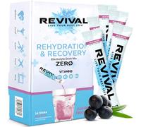 Revival Zero Rehydration Electrolytes Powder - Sugar Free Hydration Sachet Drink with Vitamins C, B1, B3, B5, B12-14 Pack Acai Blitz